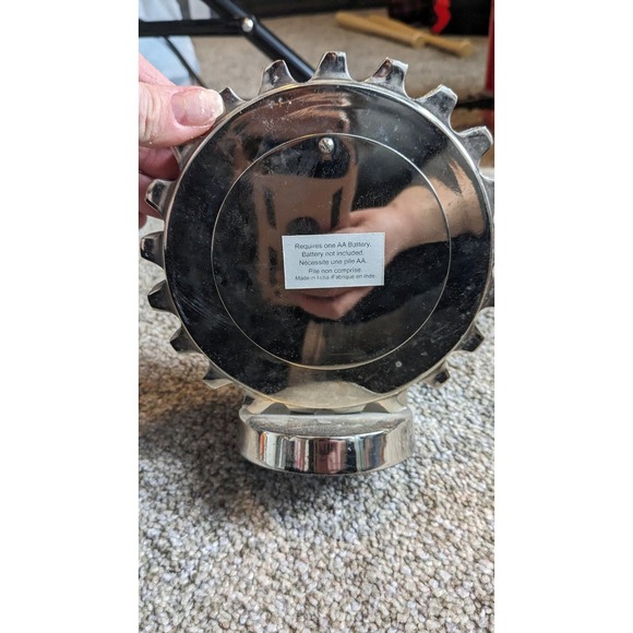 Steam Punk Analog Battery Powered Clock on Stand Silver Color - Picture 3 of 4